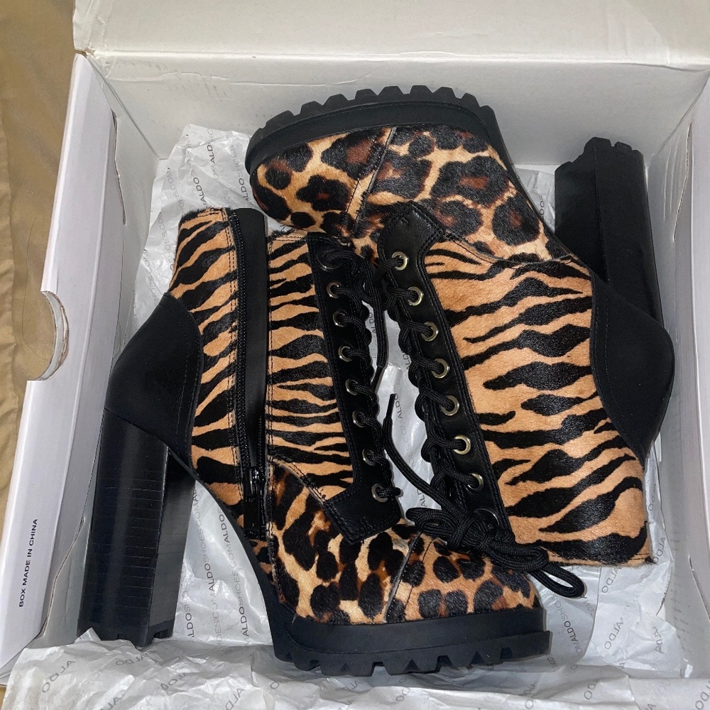 Aldo Leopard Zebra Boots